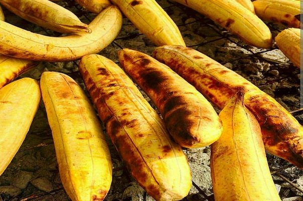roasted plantain on a grill