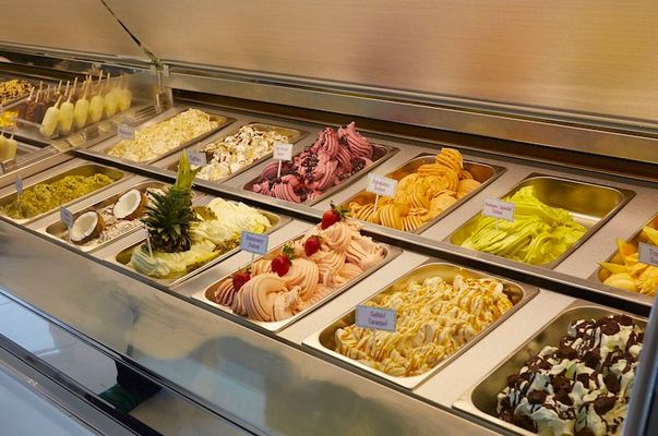 varieties of ice cream at hans and rene
